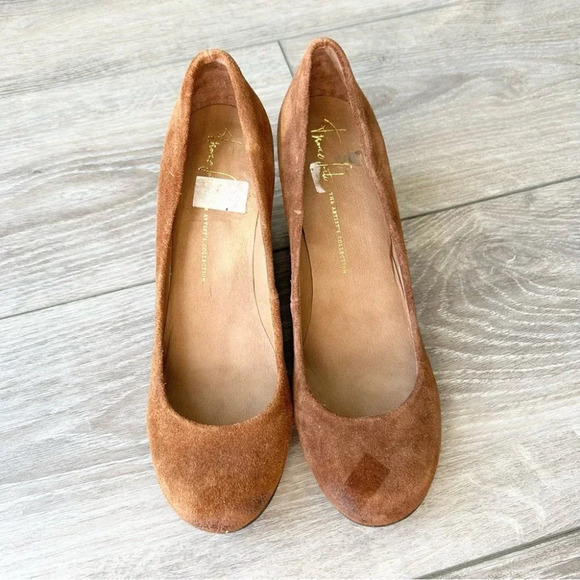 Franco  Sarto Brown Suede Leather Wedges - Picture 2 of 13